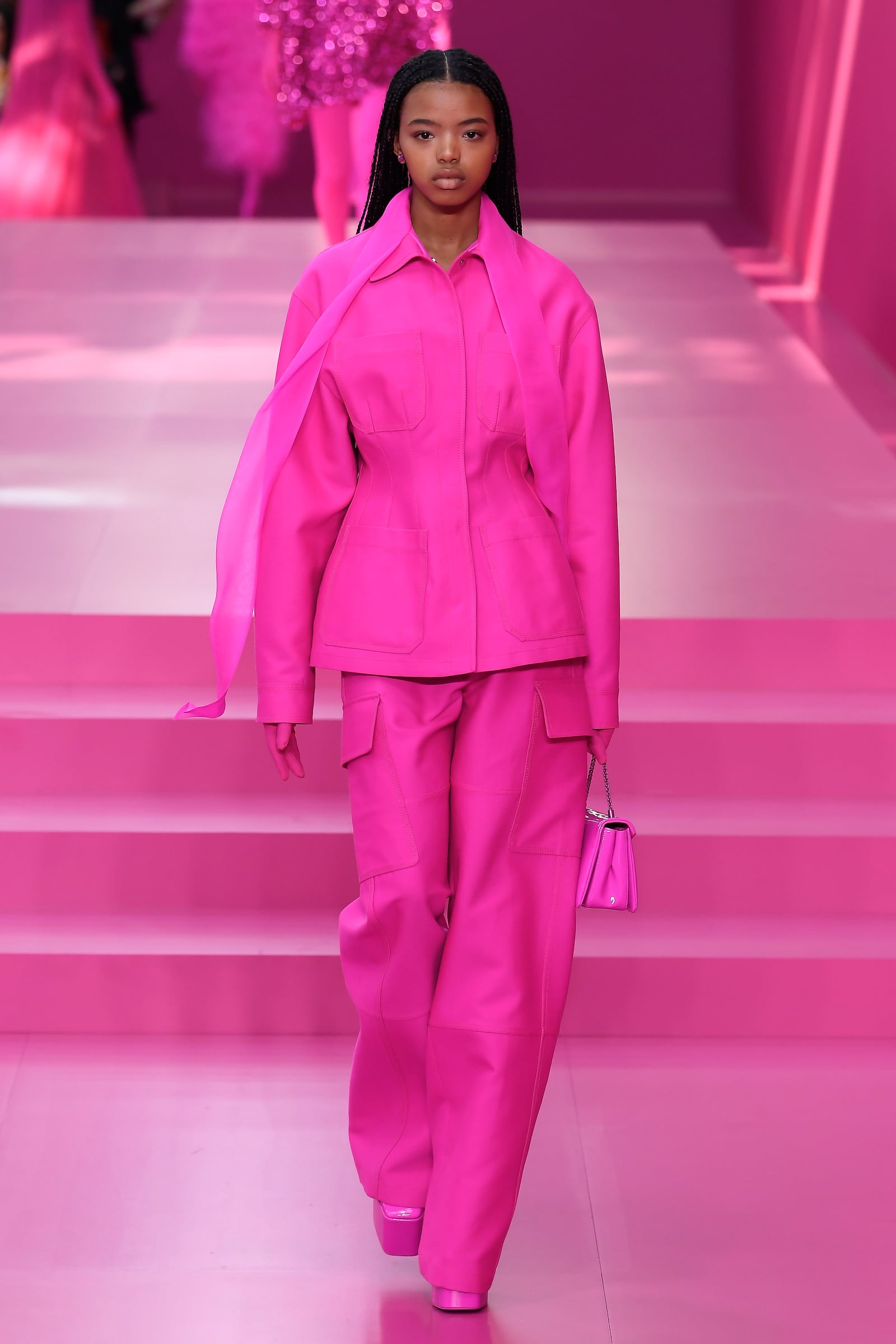 Fall 2019 Valentino by Pierpaolo Piccioli  Orange Wool & Feather Coat