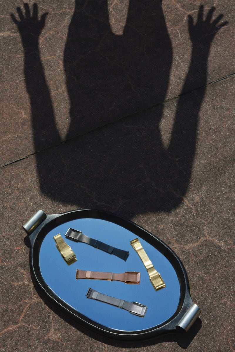 Watch straps on a plate