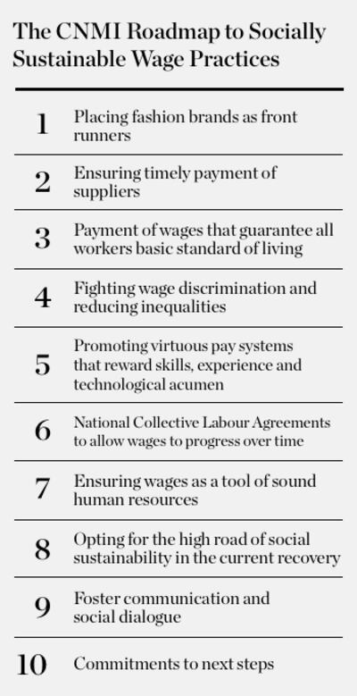 10 steps on the CNMI Roadmap to Socially Sustainable Wage Practices.