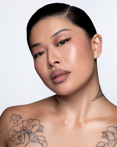 Model with a face of KJH.Brand beauty.