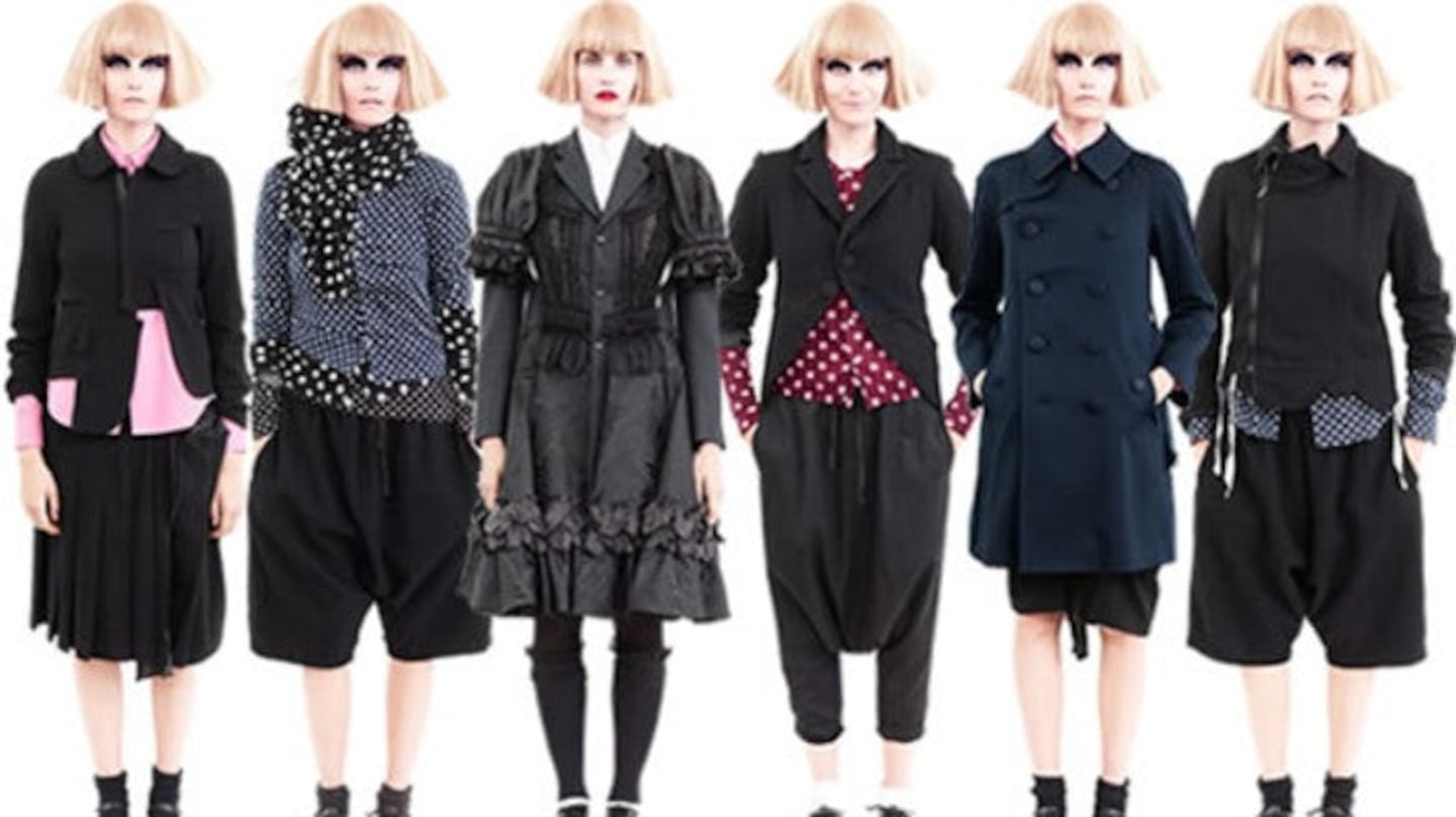 Assorted looks from the collaboration between H&M and Comme des Garçons.