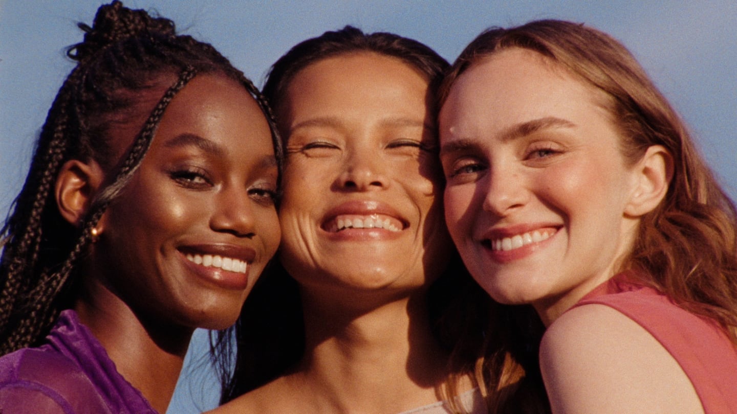 Models smiling in the sun