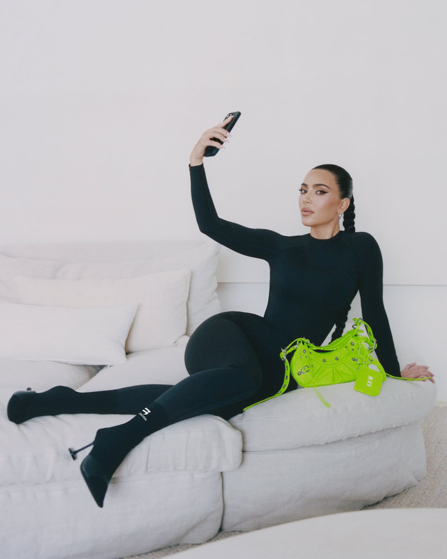 Kim Kardashian posed in her Calabasas home for Balenciaga's new campaign.