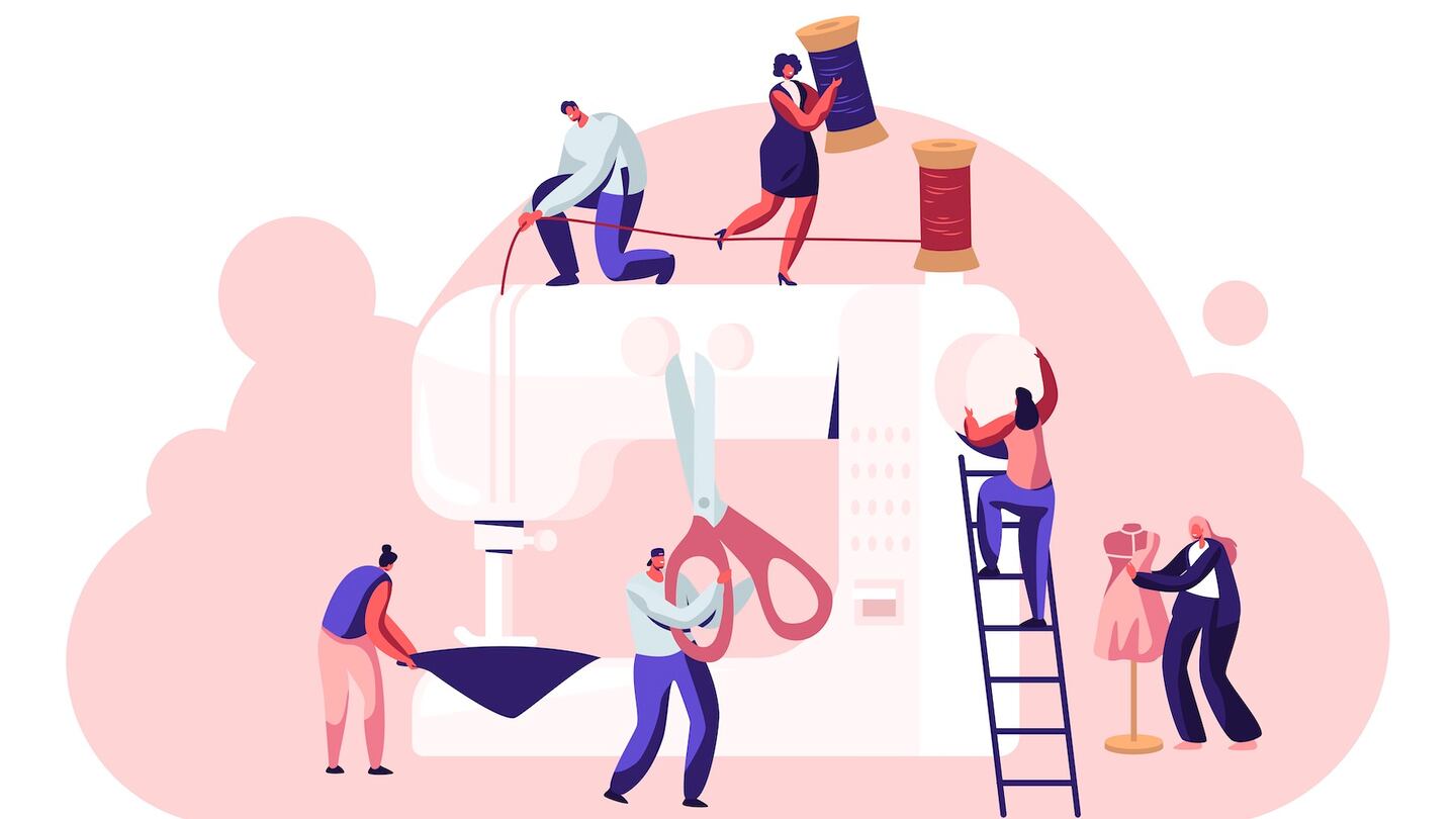 Multiple workers and jobs illustration concept.