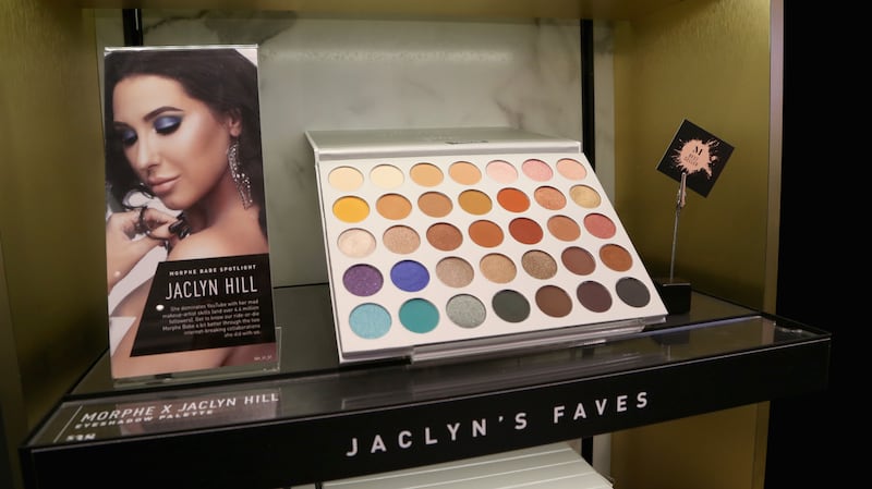 A display showing one of Hill's palettes in 2018.