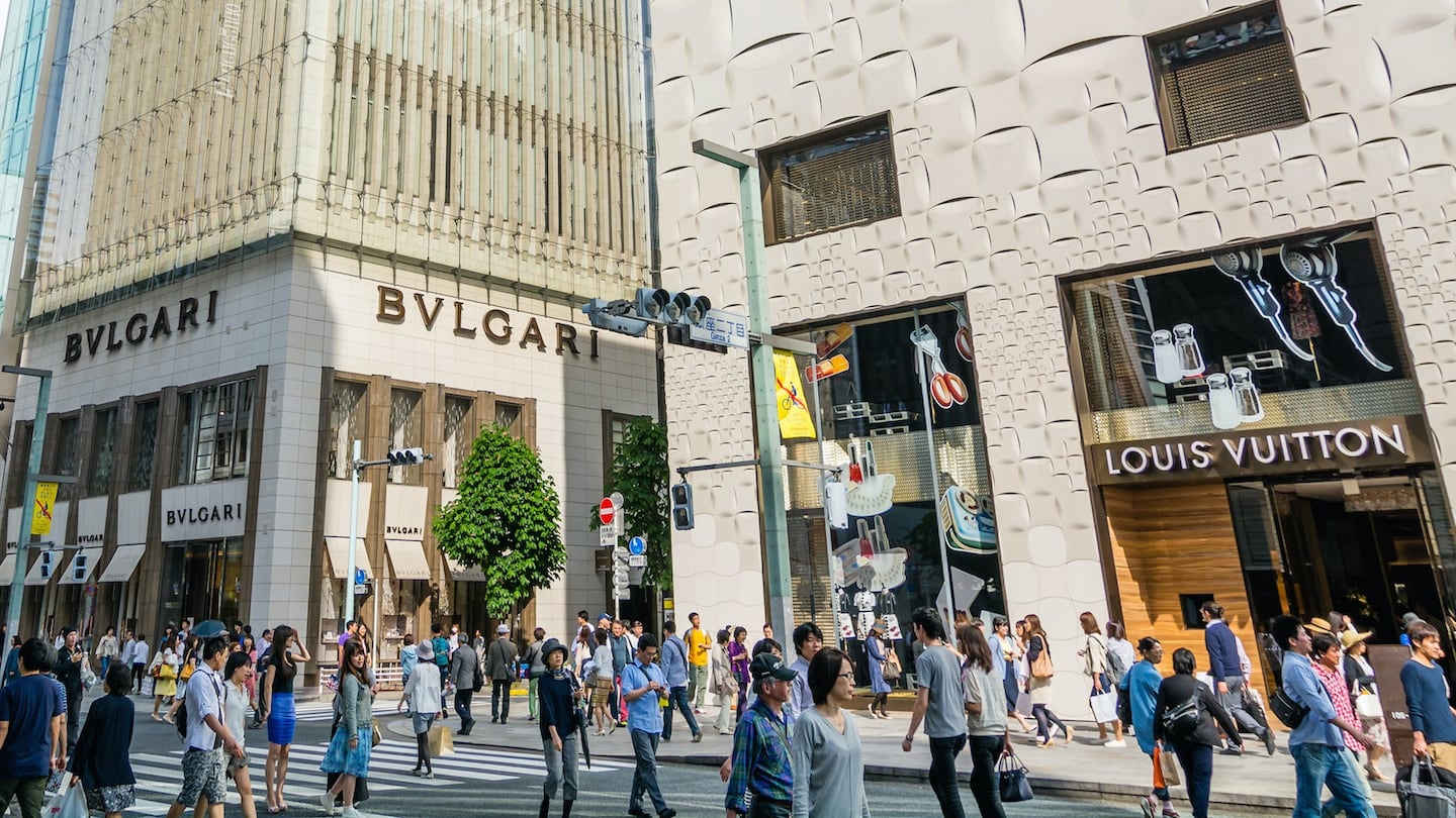 Ginza shopping district in Tokyo