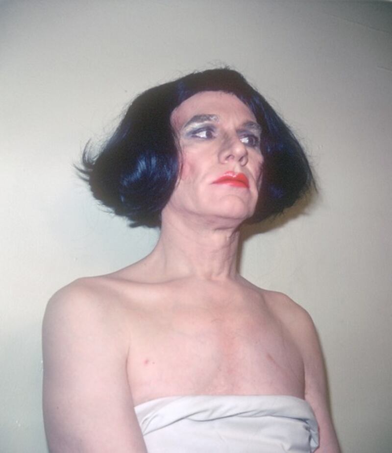 An exclusive unseen image of Andy Warhol from the archive of Ronnie Cutrone showing Warhol in drag.