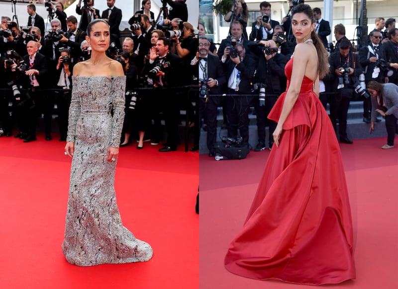 Looks worn by Louis Vuitton ambassadors Jennifer Connelly and Deepika Padukone at the 2022 Cannes Film Festival illustrate the brand's dueling red-carpet strategies.