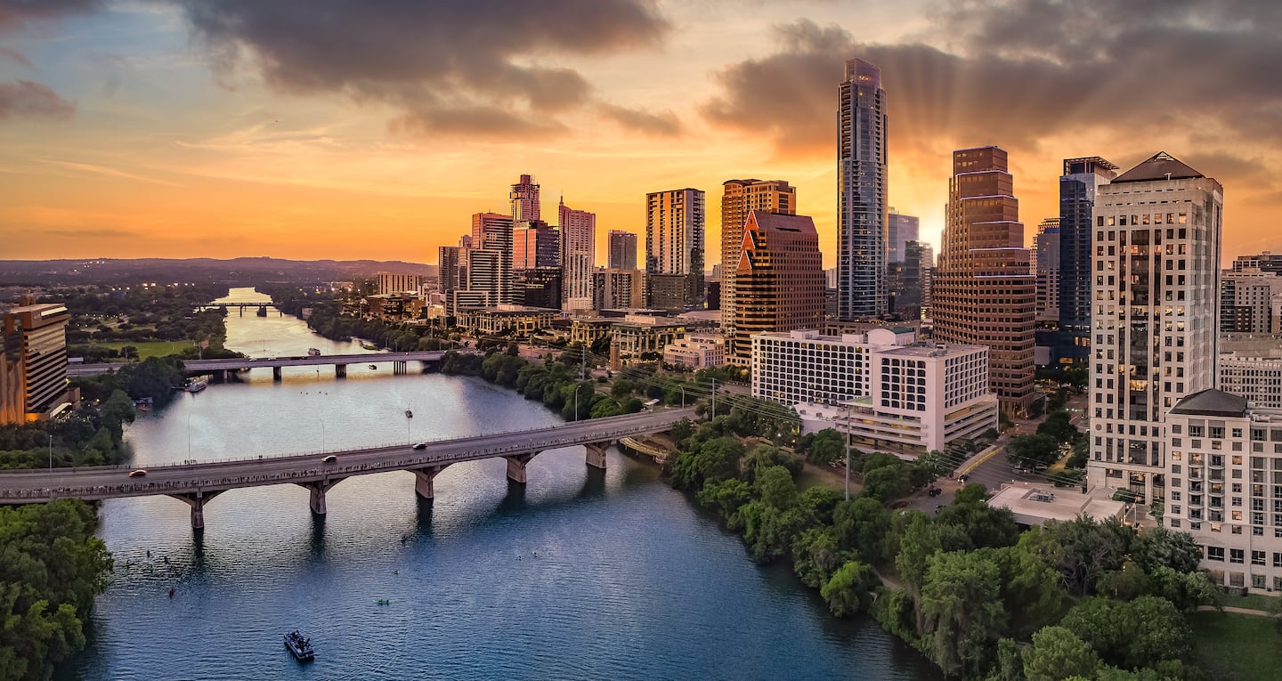 The skyline over the city of Austin, Texas, which has become a hub for young tech professionals.