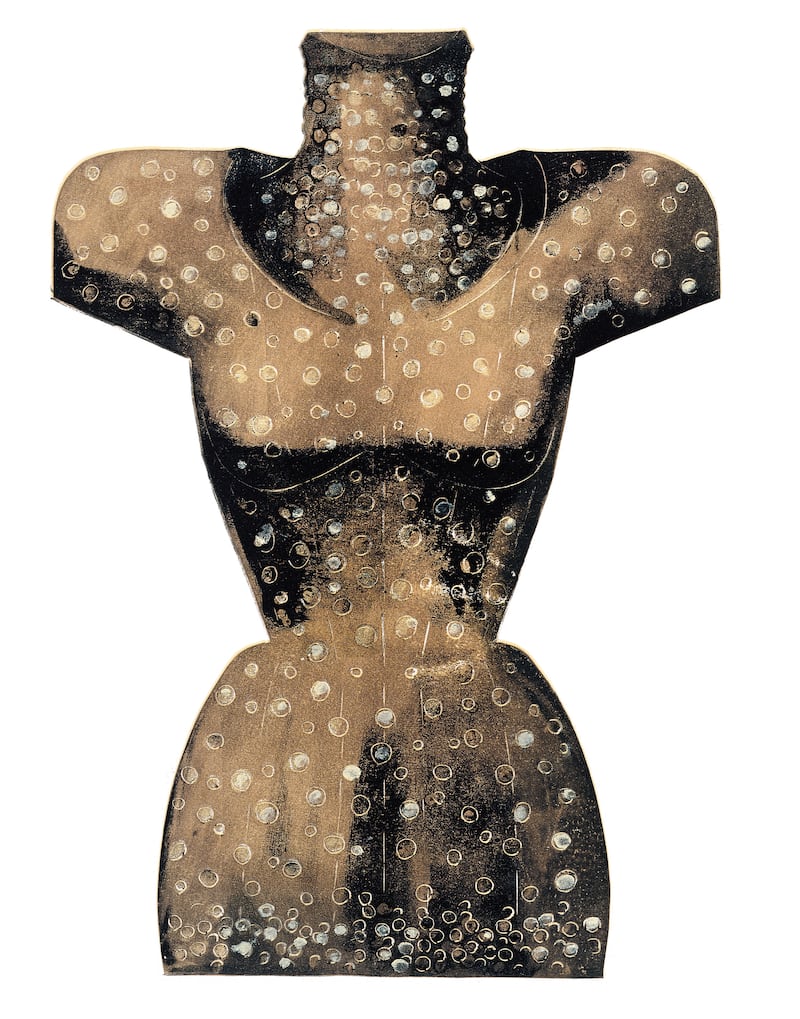 Bust (McQueen), Monotype, oil on paper, Vogue (Italy), 1997