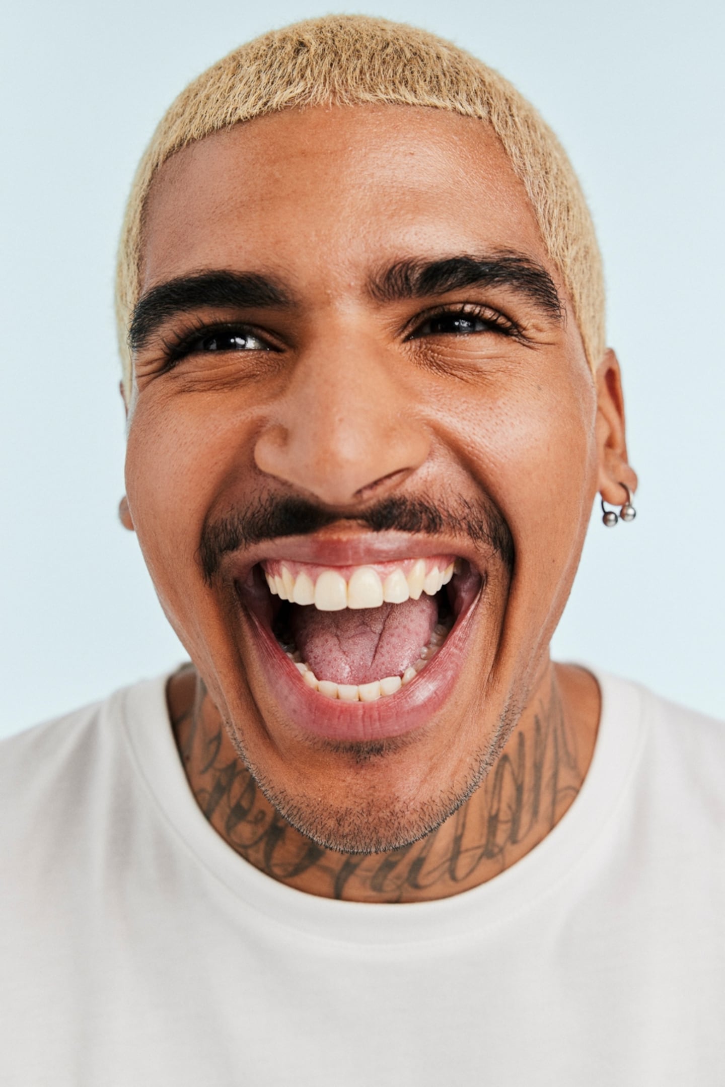 A man laughing