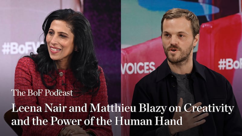 Leena Nair and Matthieu Blazy at BoF Voices 2023.