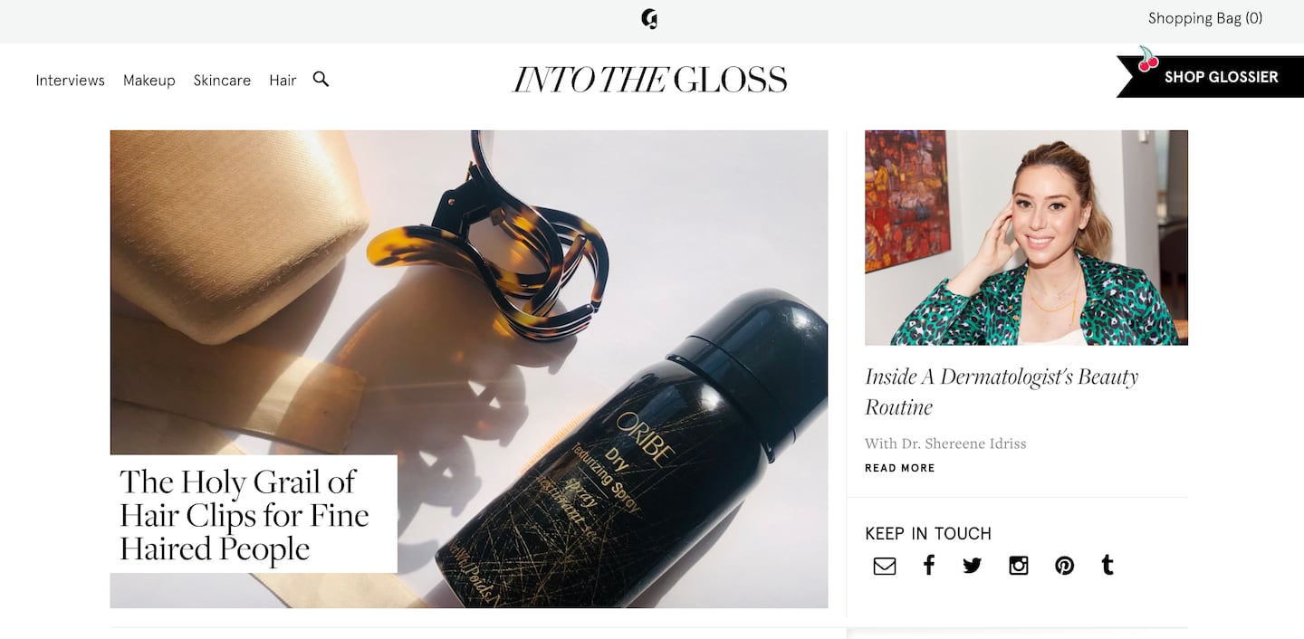Into the Gloss was a pioneer in publishing, known for its "Top Shelf" posts documenting cool-girl beauty routines.
