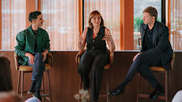 BoF’s founder and CEO Imran Amed moderates a discussion between Marriott International’s president of luxury Tina Edmundson, and Dimorestudio co-founder Britt Moran.