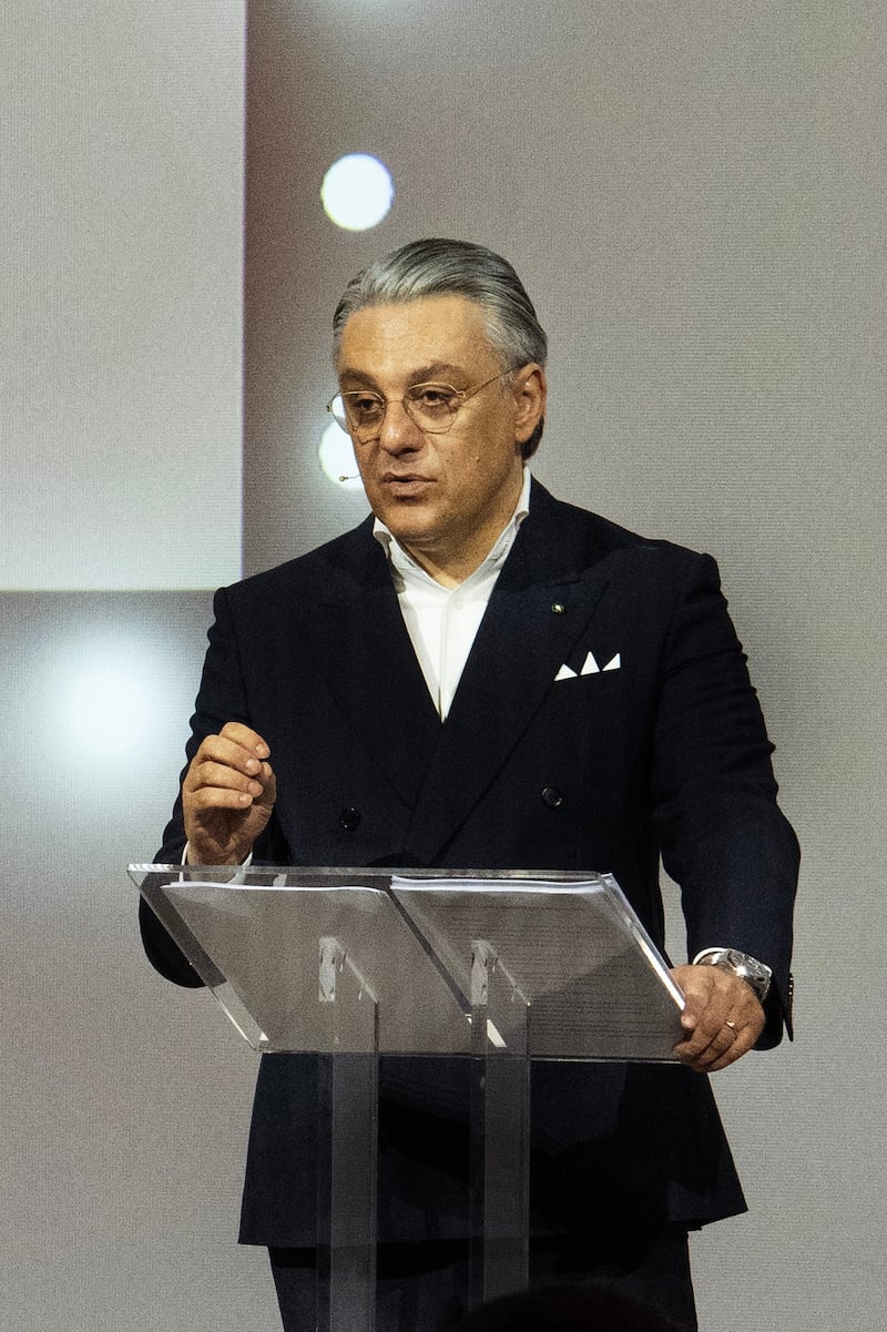 Luca de Meo speaks at Kering's Capital Markets Day.