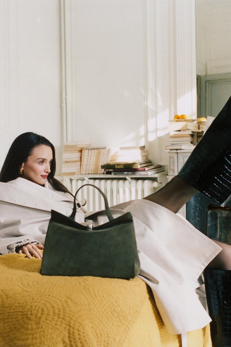 "White Lotus" star Charlotte Le Bon starring in Jacquemus's "Valérie" handbag campaign.