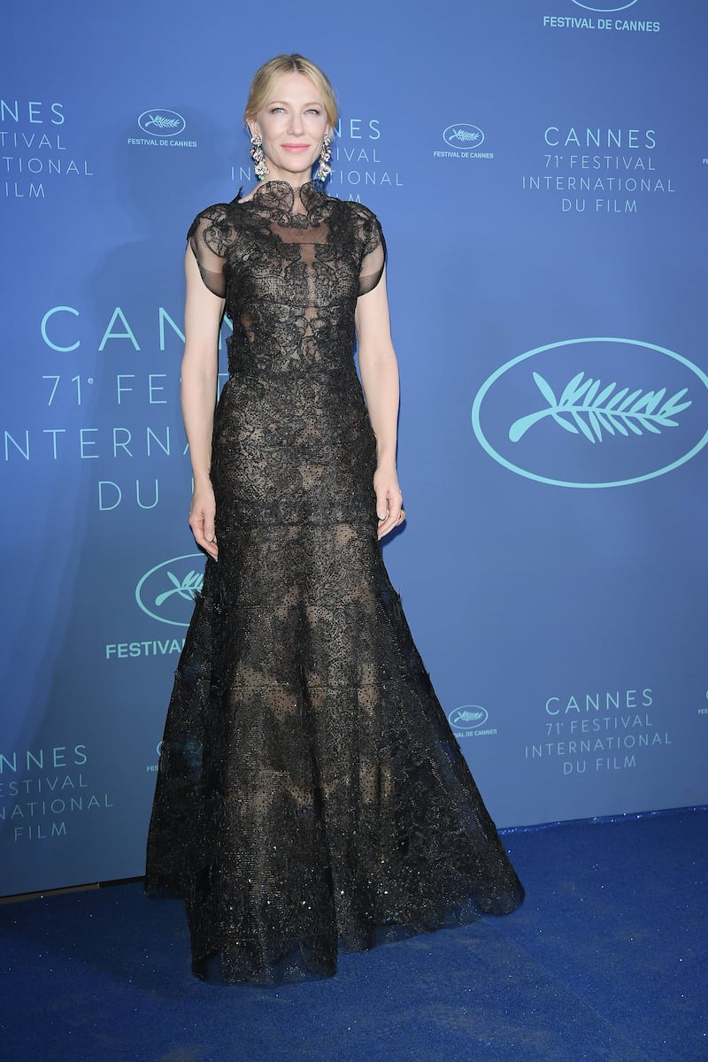 Cate Blanchett in her original Giorgio Armani dress at the Cannes Film Festival in 2018.
