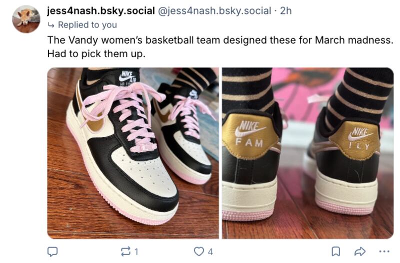 A photo of custom Nike Air Force 1 shoes