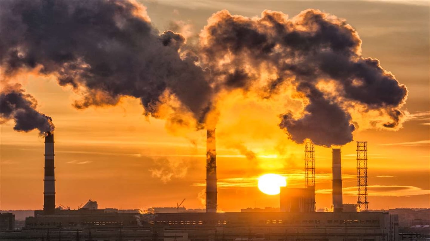 Smoke bellowing from factories.
