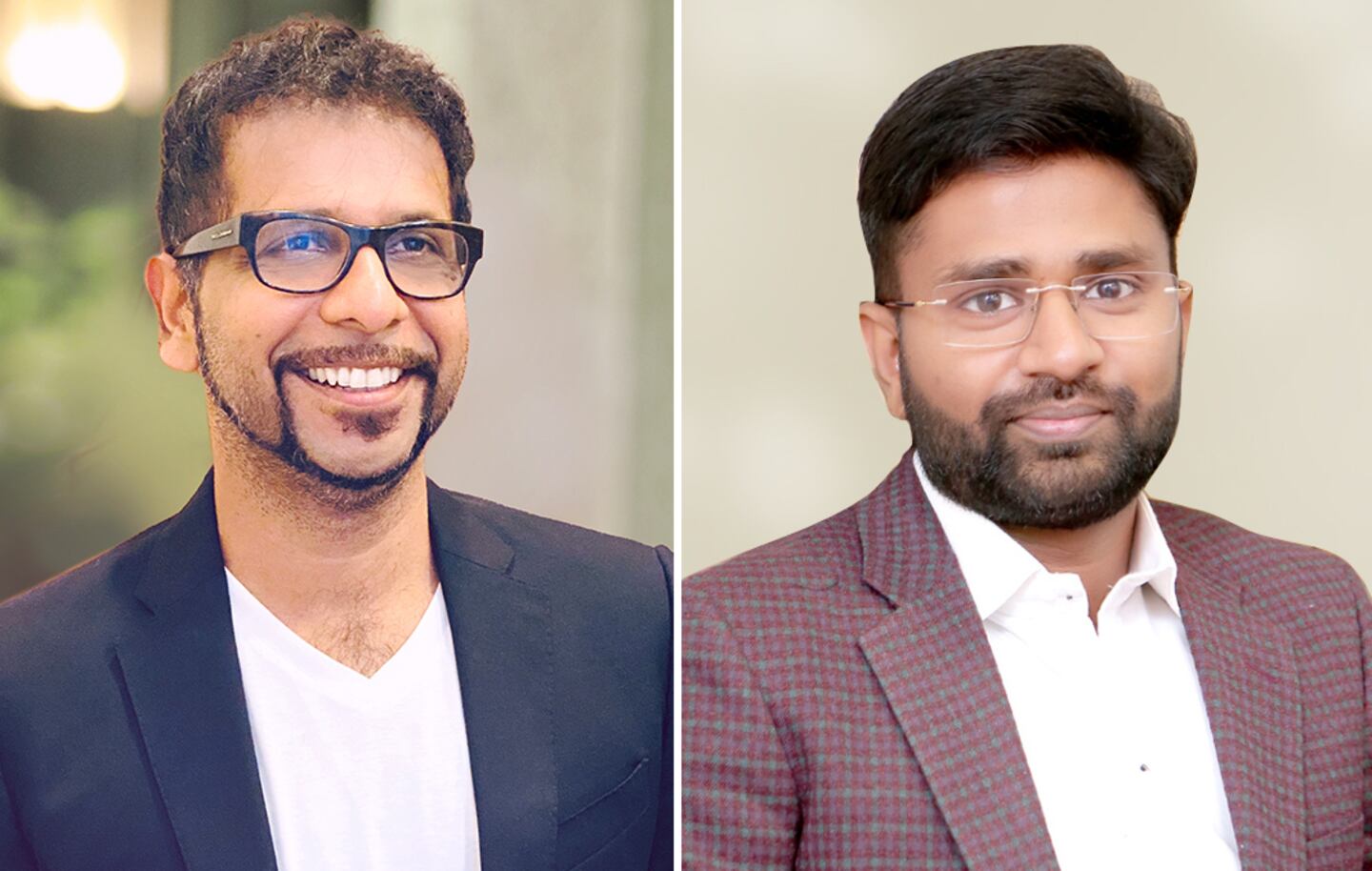 Darpan Sanghvi, founder and group CEO of Good Glamm Group (left) and Rahul Agarwal, Organic Harvest founder and CEO (right).