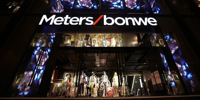 The exterior of a store from Chinese high-street fashion brand Metersbonwe.