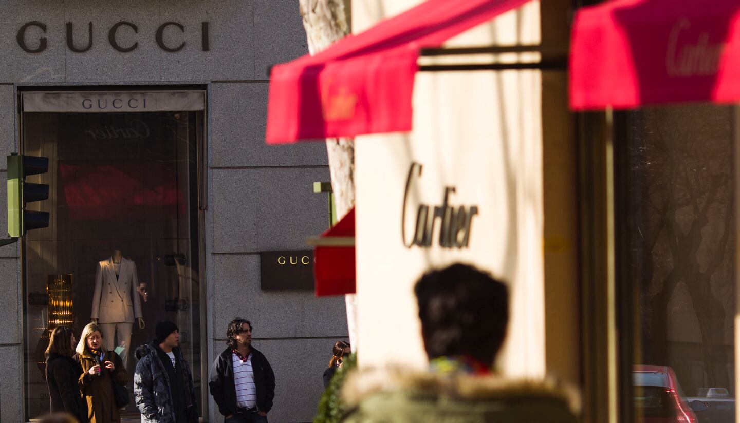 Cartier and Gucci stores in Paris
