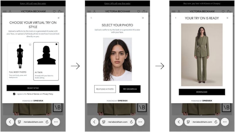 Kate Hurrell, head of e-commerce at Victoria Beckham, said DressX’s technology allows clients to visualise fit, silhouette and styling before making a purchase.