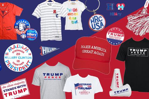 Inside the Business of Trump’s Trucker Hats and Clinton’s Pantsuit Tees