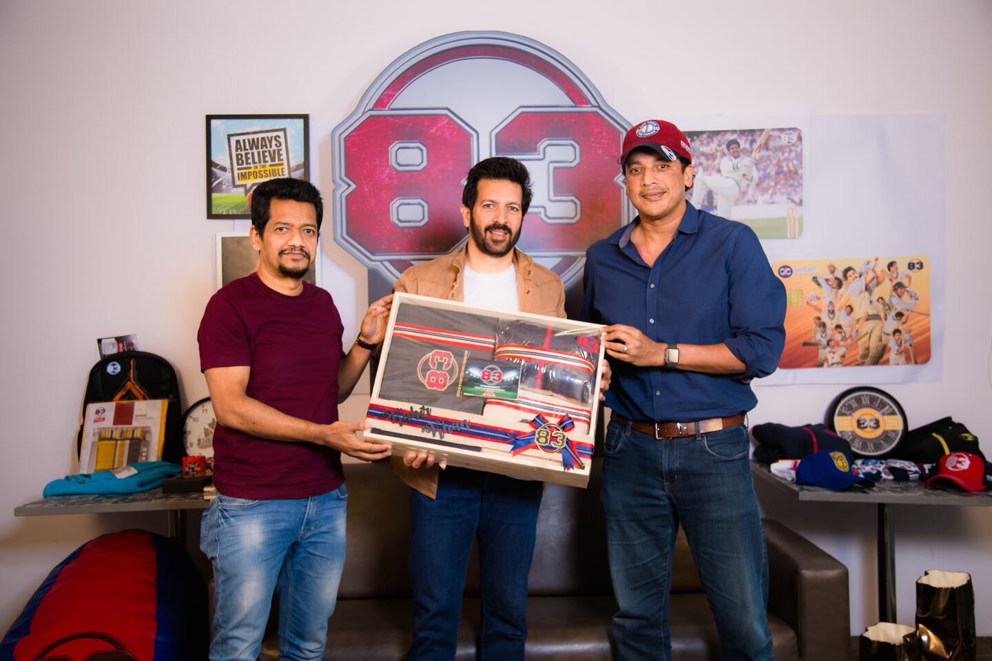 Left to Right: Shibasish Sarkar, group CEO of Reliance Entertainment; film director, Kabir Khan; Mahesh Bhupathi, tennis player and founder of SWAG Fashion. Reliance Entertainment