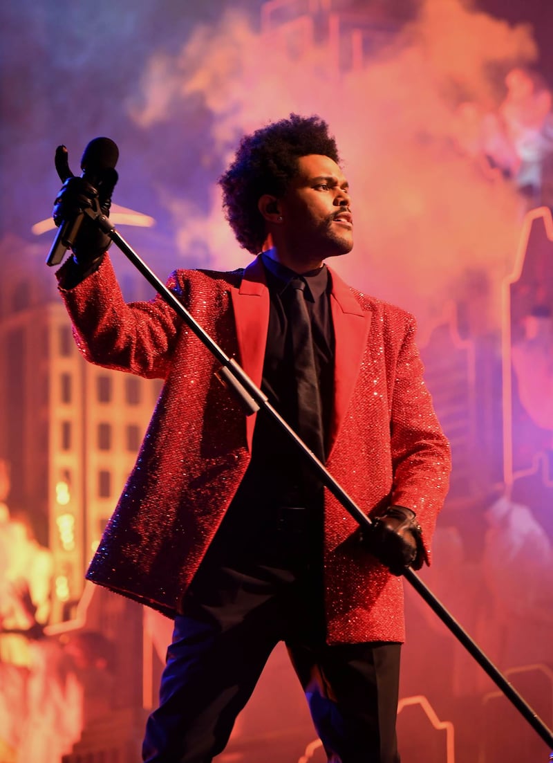 Abel Makkonen Tesfaye, known professionally as The Weeknd, wore custom Givenchy Haute Couture for the 2021 Super Bowl half-time performance | Source: Courtesy