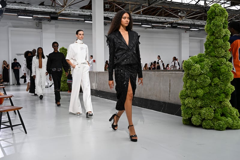 Indian couturier Rahul Mishra debuted his lower-priced ready-to-wear line AFEW Rahul Mishra at Paris Fashion Week in 2023.