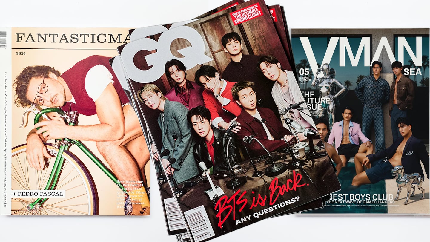 Recent GQ, Fantastic Man, and VMAN SEA covers.