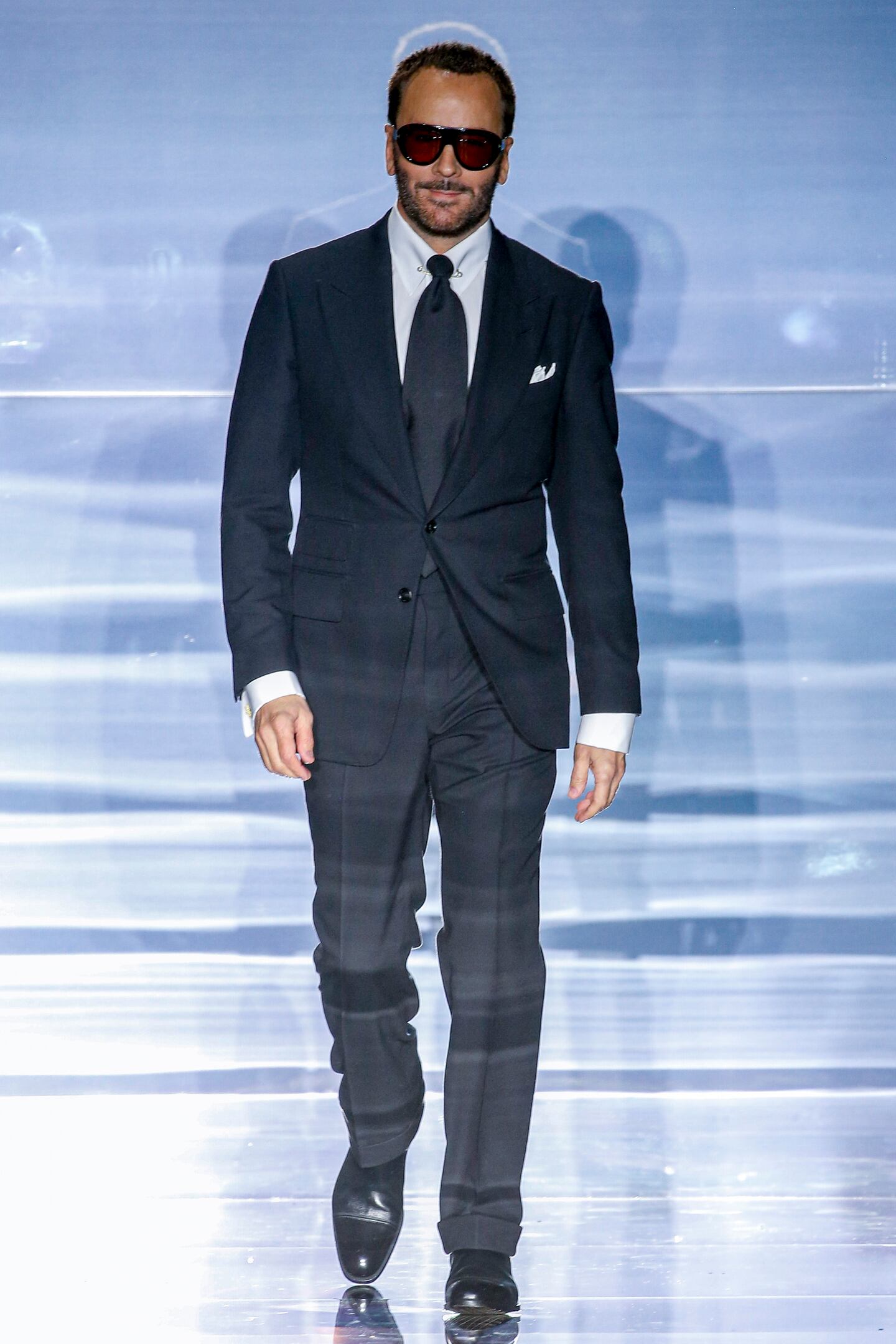 Tom Ford the designer on the runway.