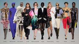 (L-R) Chanel, Issey Miyake, Rick Owens, Celine, Dries Van Noten, Erdem, Simone Rocha, Gucci, Prada, Givenchy.