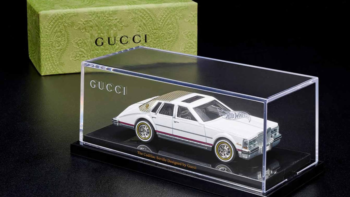 Gucci teamed up with HotWheels to create a $120 toy car featuring the brand's signature logo print. Courtesy