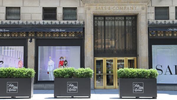 The exterior of Saks Fifth Avenue's store in New York.