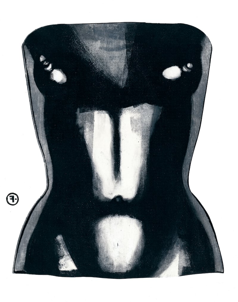 YSL Bust, Linocut print (Yves Saint Laurent), Vogue (Japan), 2001