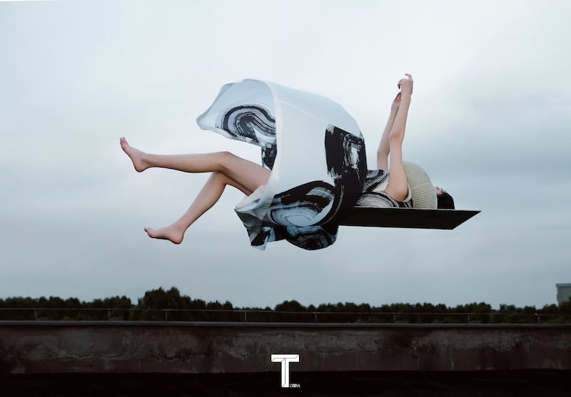 An editorial for the Chinese edition of T magazine photographed by Ziqian Wang.