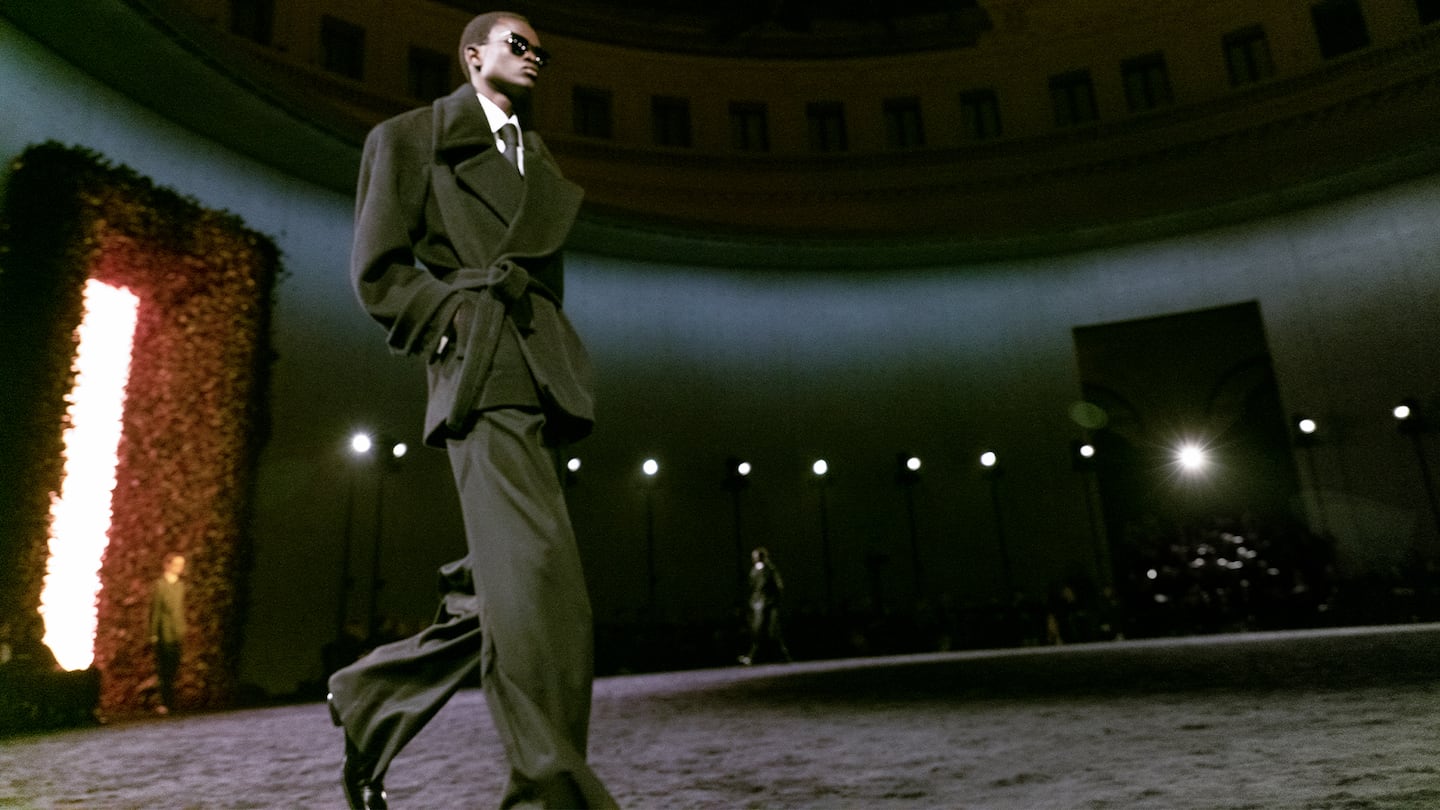 Anthony Vaccarello staged a surprise men's Saint Laurent show at the end of Paris Fashion Week.