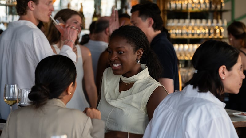 Guests took the opportunity to network and share their thoughts on AI after the panel discussion presented by BoF.