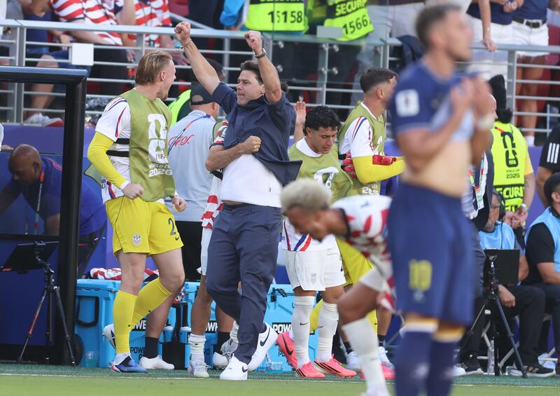 USMNT Manager

Mauricio Pochettino Manager / Head Coach of USA celebrates victory during the FIFA World Cup 2026 Round Of 32 match between United States and Group B/E/F/I/J Third Place at San Francisco Bay Area Stadium on July 01, 2026 in Santa Clara, California.