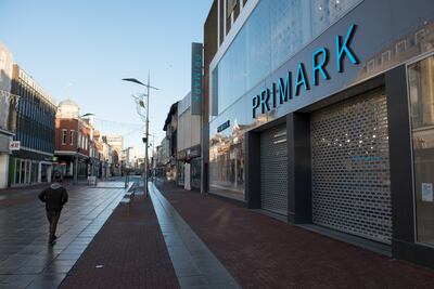 A Primark store on an empty high street in December 2020. Getty.