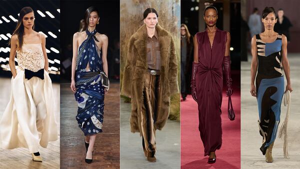 Models walk the runway at Khaite, Area, TWP, Michael Kors and Diotima.