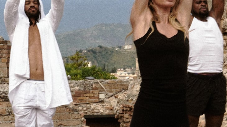 Fitness influencers doing a Dior yoga class in Taormina