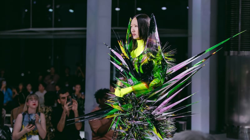 Kit Wan Studios' “Mutant // Mythology” collection was presented at the “Elites” fashion show at Centrestage 2026 in Hong Kong.