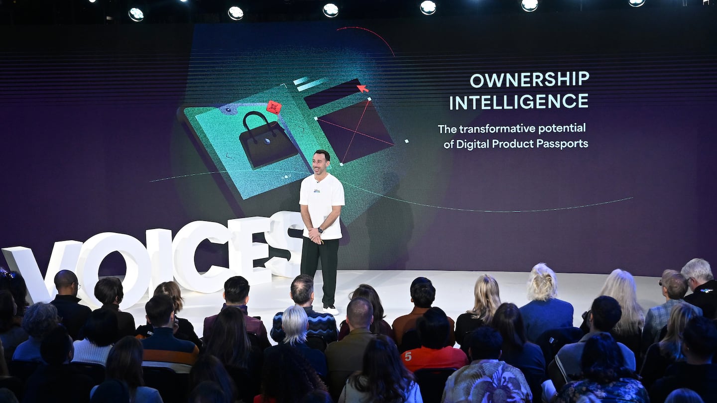 Co-founder and CEO of Arianee, Pierre-Nicolas Hurstel, on stage at BoF VOICES 2023.