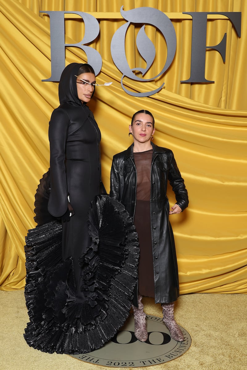 Sevdaliza, musician, from Iran and the Netherlands‎, with Marine Serre, designer, from France.