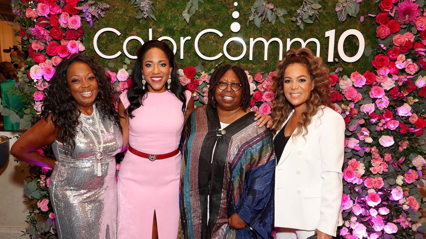 From left: Star Jones, Lauren Wesley Wilson, Whoopi Goldberg, Sunny Hostin at ColorComm 10 Year Anniversary Luncheon on October 01, 2021 in New York.