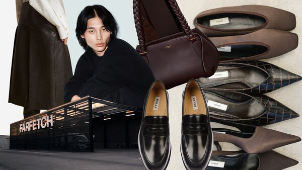 Images from Khaite, Ferragamo, Jimmy Choo, Totme and Bally