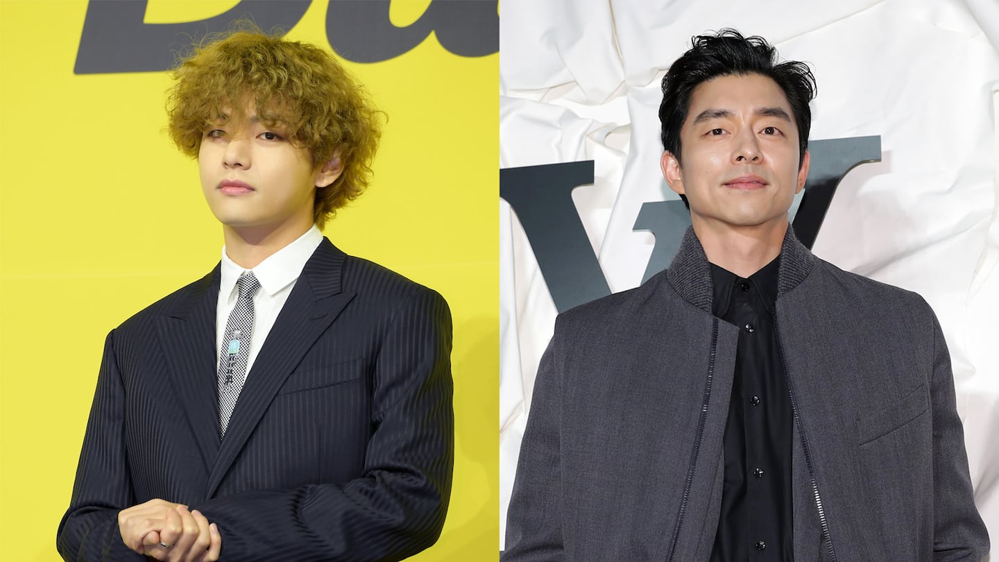 South Korean singer Kim Tae-hyung, aka V, from popular K-pop group BTS and Gong Yoo from Netflix's "Squid Game."